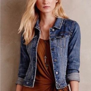 Anthropologie Pilcro Distressed Denim Jean Jacket